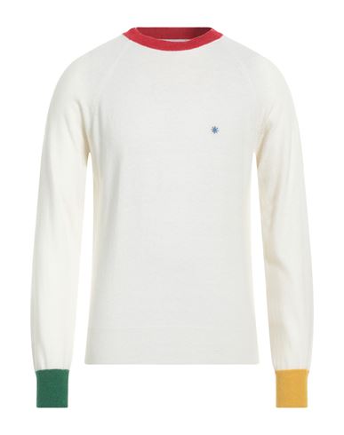 Manuel Ritz Man Sweater Cream Size L Polyamide, Wool, Viscose, Cashmere In White