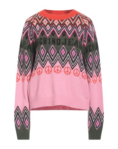 Moschino Jeans Woman Sweater Orange Size L Polyamide, Viscose, Wool, Cashmere, Acrylic In Pink