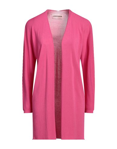 Shop Sandro Ferrone Woman Cardigan Fuchsia Size L Viscose, Polyamide In Pink