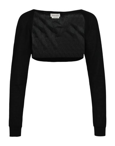Alexander Mcqueen Cashmere Long Sleeve Shrug Woman Wrap Cardigans Black Size M Cashmere