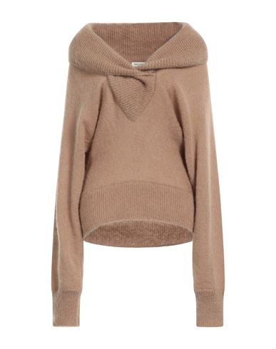 Shop Saint Laurent Man Sweater Camel Size Xl Mohair Wool, Polyamide, Wool In Beige