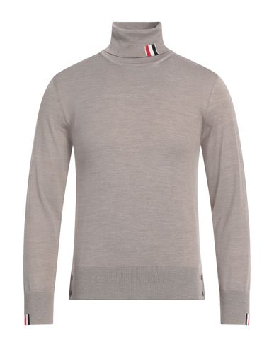 THOM BROWNE THOM BROWNE MAN TURTLENECK LIGHT BROWN SIZE 5 VIRGIN WOOL, POLYAMIDE 