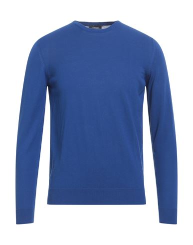 Shop Rossopuro Man Sweater Bright Blue Size 4 Cotton