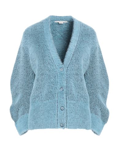 Shop Stella Mccartney Woman Cardigan Azure Size L Polyamide, Virgin Wool In Blue