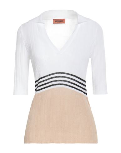 Shop Missoni Woman Sweater White Size 6 Viscose, Linen, Polyamide