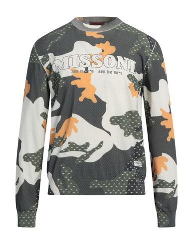 Missoni Man Sweater Military Green Size 38 Cotton, Polyamide