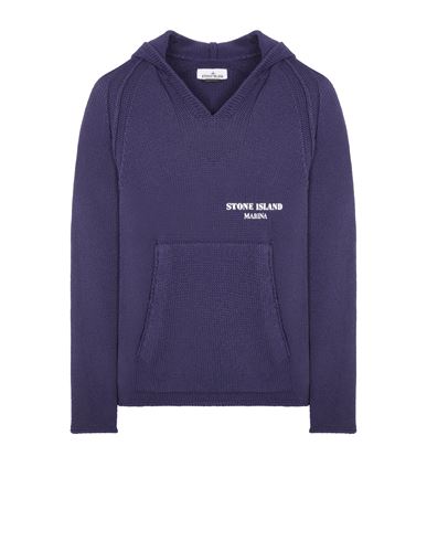 Stone Island Marina Hooded Sweater In Bleu