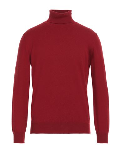 Shop Kangra Man Turtleneck Brick Red Size 46 Wool, Silk, Cashmere