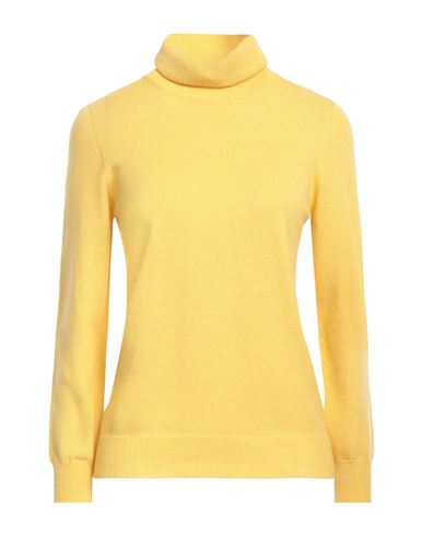 Kangra Woman Turtleneck Yellow Size 8 Wool, Silk, Cashmere