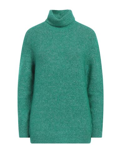 Shop Kangra Woman Turtleneck Green Size 10 Alpaca Wool, Cotton, Polyamide, Wool, Elastane