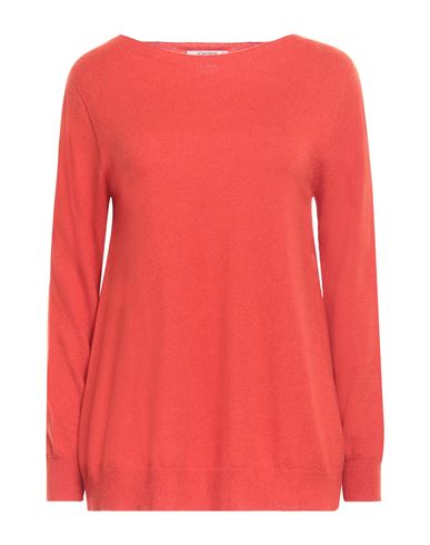 Kangra Woman Sweater Rust Size 10 Wool, Silk, Cashmere In Orange
