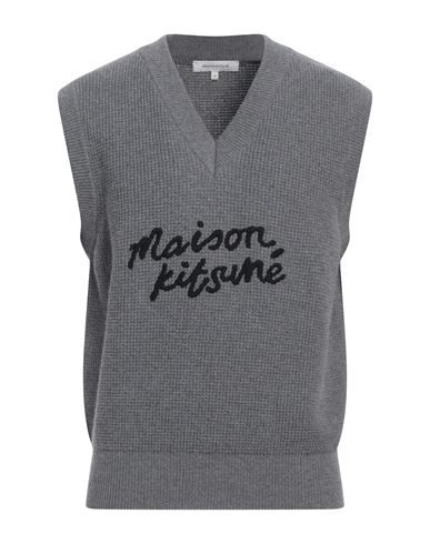 Shop Maison Kitsuné Man Sweater Grey Size L Wool