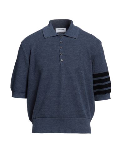Shop Thom Browne Man Sweater Slate Blue Size 3 Virgin Wool