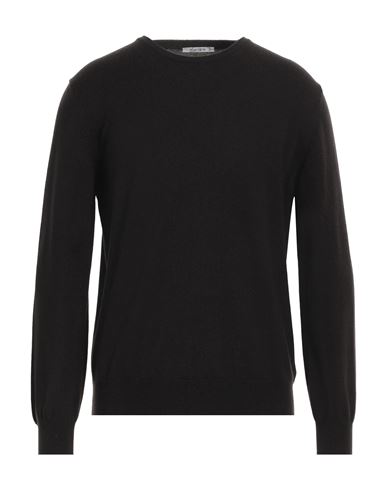 Kangra Man Sweater Dark Brown Size 44 Wool, Silk, Cashmere In Black