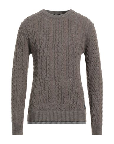 Distretto 12 Man Sweater Khaki Size 44 Wool, Acrylic In Brown