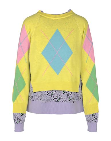 Shop Versace Patterned Twofer Sweater Woman Sweater Multicolored Size 6 Cotton, Wool, Polyamide In Fantasy