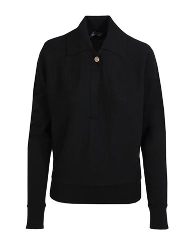 Shop Versace Wool Blend Collared Sweater Woman Sweater Black Size 10 Wool, Polyamide, Elastane