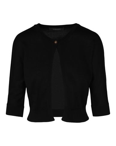 Shop Versace Knit Sweater Woman Wrap Cardigans Black Size 10 Wool, Silk
