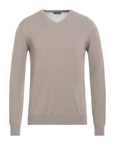 Shop Rossopuro Man Sweater Khaki Size 40 Cotton In Beige