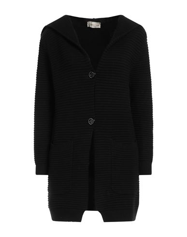 Cashmere Company Woman Cardigan Black Size 6 Wool, Cashmere, Nylon, Elastane