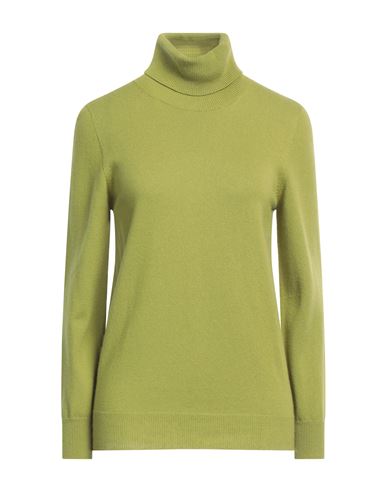 Kangra Woman Turtleneck Acid Green Size 6 Wool, Silk, Cashmere