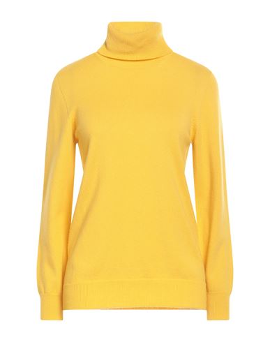 Kangra Woman Turtleneck Yellow Size 10 Wool, Silk, Cashmere