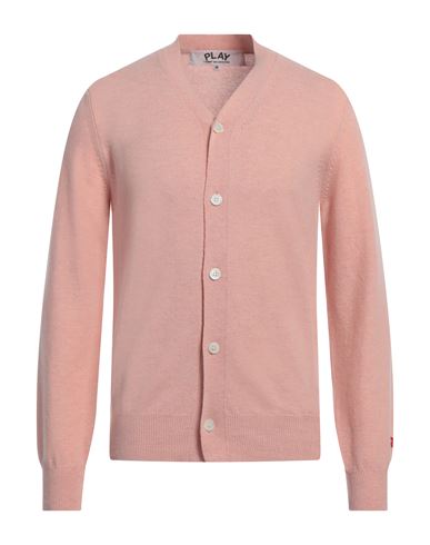 Shop Comme Des Garçons Play Man Cardigan Light Pink Size Xxl Wool