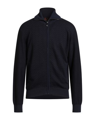 Missoni Man Cardigan Navy Size 44 Cotton, Cashmere, Elastane, Polyamide In Black