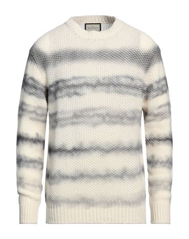 Bruno Manetti Man Sweater Grey Size L Wool, Cashmere In Blue