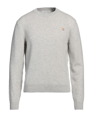 Shop Maison Kitsuné Man Sweater Light Grey Size M Wool