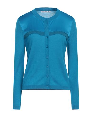 Shop Caractere Caractère Woman Cardigan Azure Size M Wool, Acrylic, Silk In Blue