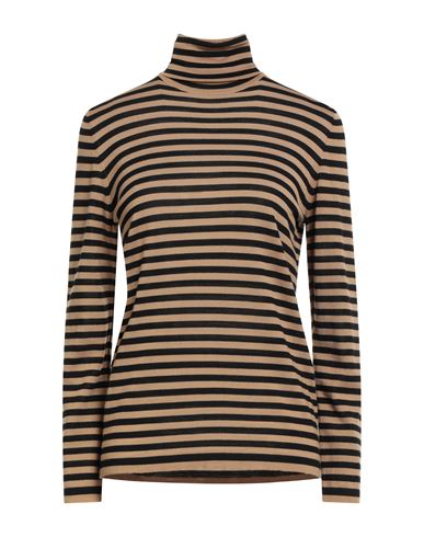 Kangra Cashmere Kangra Woman Turtleneck Camel Size 10 Wool In Brown