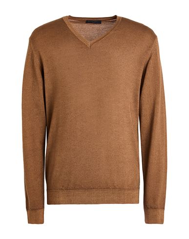 Shop Daniele Fiesoli Man Sweater Brown Size L Merino Wool