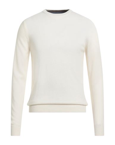 Why Not Brand Man Sweater Cream Size L Wool, Viscose, Nylon, Cashmere In White