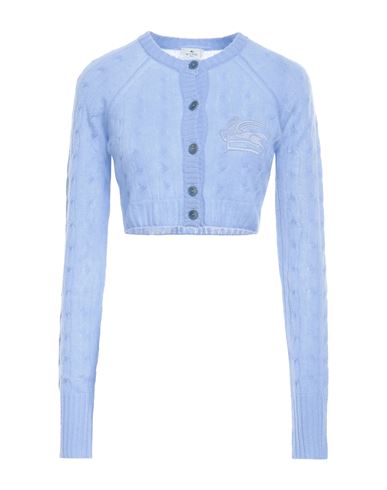 Etro Woman Cardigan Light Blue Size 2 Cashmere, Polyester