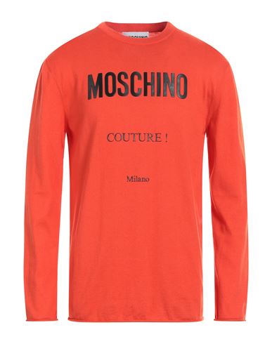 Shop Moschino Man Sweater Tomato Red Size 44 Cotton, Cashmere