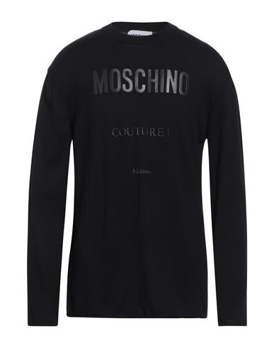 Shop Moschino Man Sweater Black Size 40 Cotton, Cashmere
