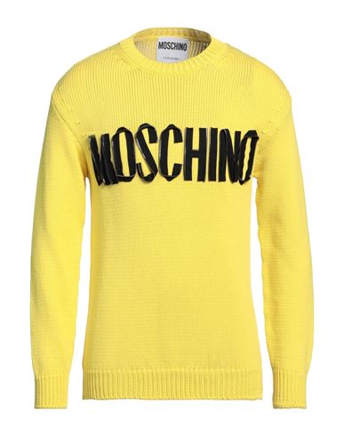 Shop Moschino Man Sweater Yellow Size 36 Cotton, Polyamide