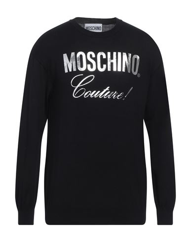 Moschino Man Sweater Black Size 42 Cotton, Cashmere