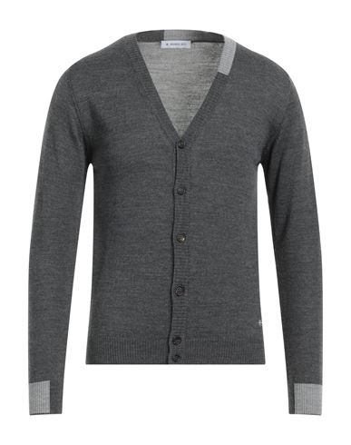 Shop Manuel Ritz Man Cardigan Lead Size S Merino Wool, Acrylic In Grey
