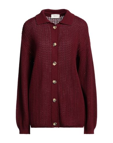 Vicolo Woman Cardigan Burgundy Size Onesize Viscose, Polyamide, Wool, Cashmere In Red