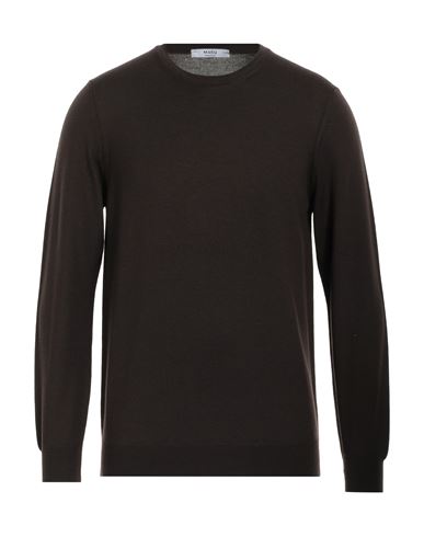 Shop +39 Masq Man Sweater Dark Brown Size 40 Merino Wool