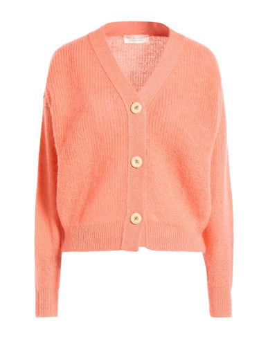 Filippo De Laurentiis Woman Cardigan Salmon Pink Size S Mohair Wool, Polyamide, Wool In Orange