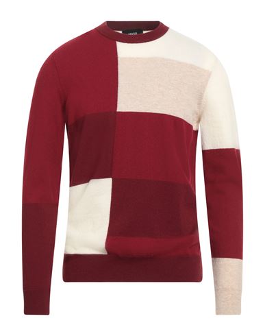 Shop +39 Masq Man Sweater Burgundy Size 42 Wool