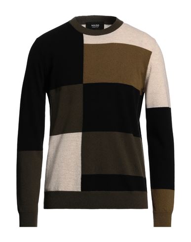 Shop +39 Masq Man Sweater Military Green Size 40 Wool