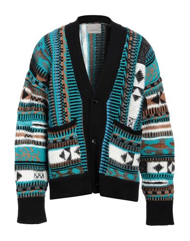 Laneus Man Cardigan Turquoise Size 40 Alpaca Wool, Polyamide, Polyacrylic, Virgin Wool, Cashmere In Multi
