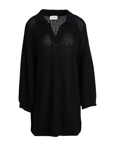 VICOLO VICOLO WOMAN SWEATER BLACK SIZE ONESIZE VISCOSE, POLYAMIDE, WOOL, CASHMERE 