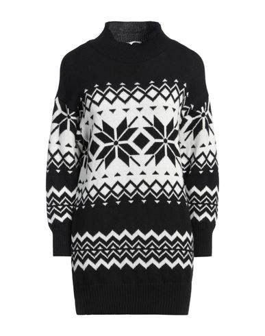 Vicolo Woman Turtleneck Black Size Onesize Wool, Acrylic In Black