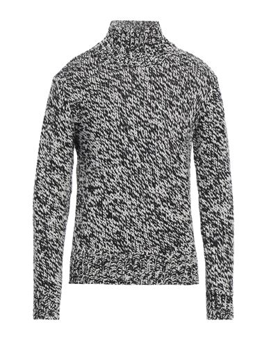 Dries Van Noten Man Turtleneck Black Size L Merino Wool, Polyamide In Gray