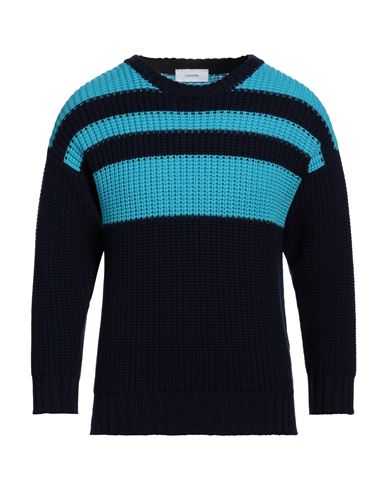 Lardini Man Sweater Azure Size 42 Wool In Blue